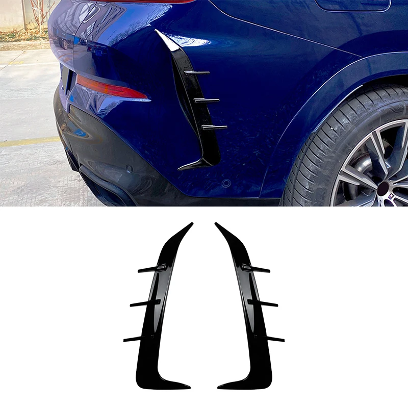 

Glossy black Car Rear Bumper Splitter Side Spoiler Air Vent Wind Knife Body Kits For BMW X6 G06 2019+ Car Styling