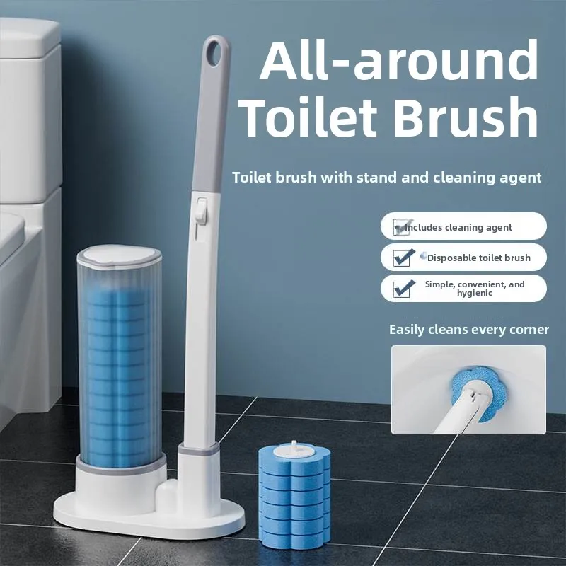 

Disposable Long Handle Toilet Brush Set No Dead Angles Soft Bristle Bathroom Cleaning Tool Household Personal Care Accessories