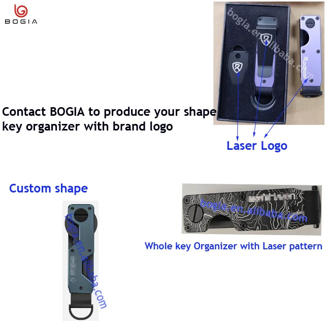 Wholesale New Brand logo Luxury 3D Carbon Fiber Aluminum Key Holder Organizer Custom Metal Key Chains