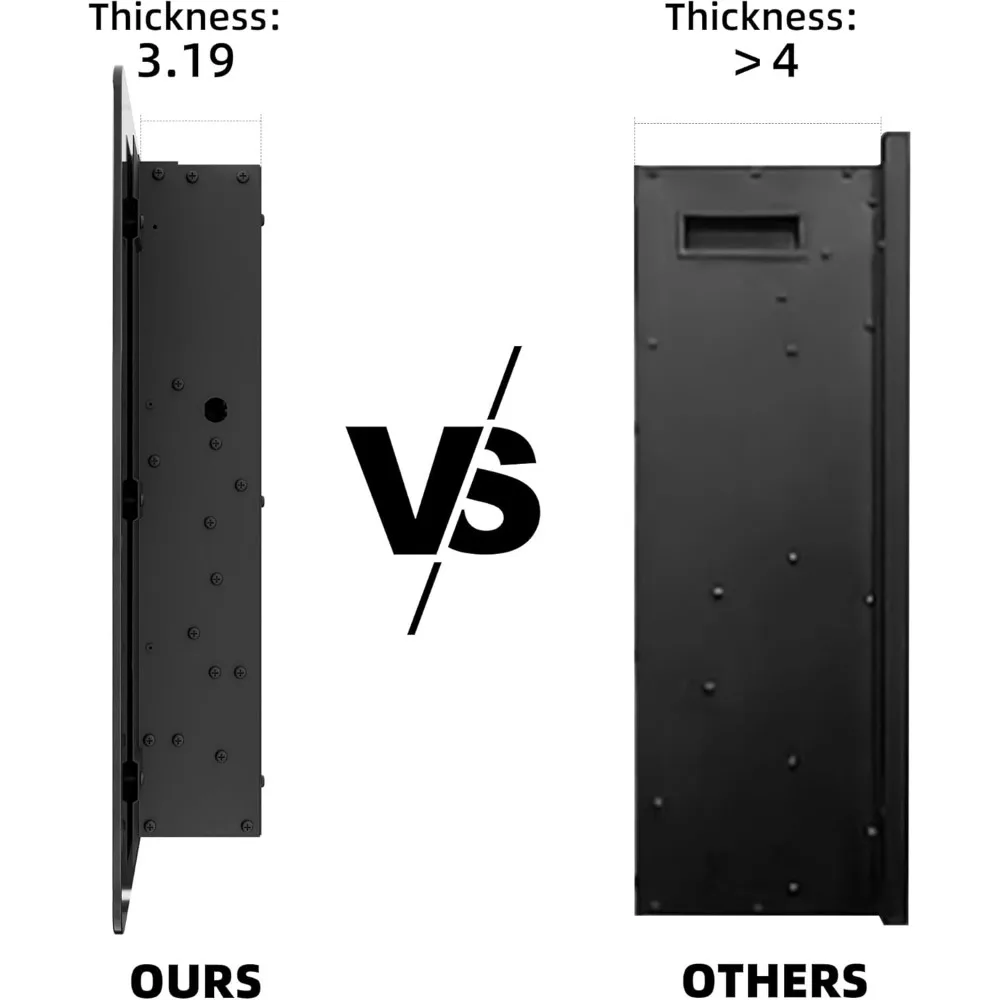 60" Ultra-Thin Electric Fireplace in-Wall Recessed,12 Flame & Ember Colors, Touchscreen/Remote Control