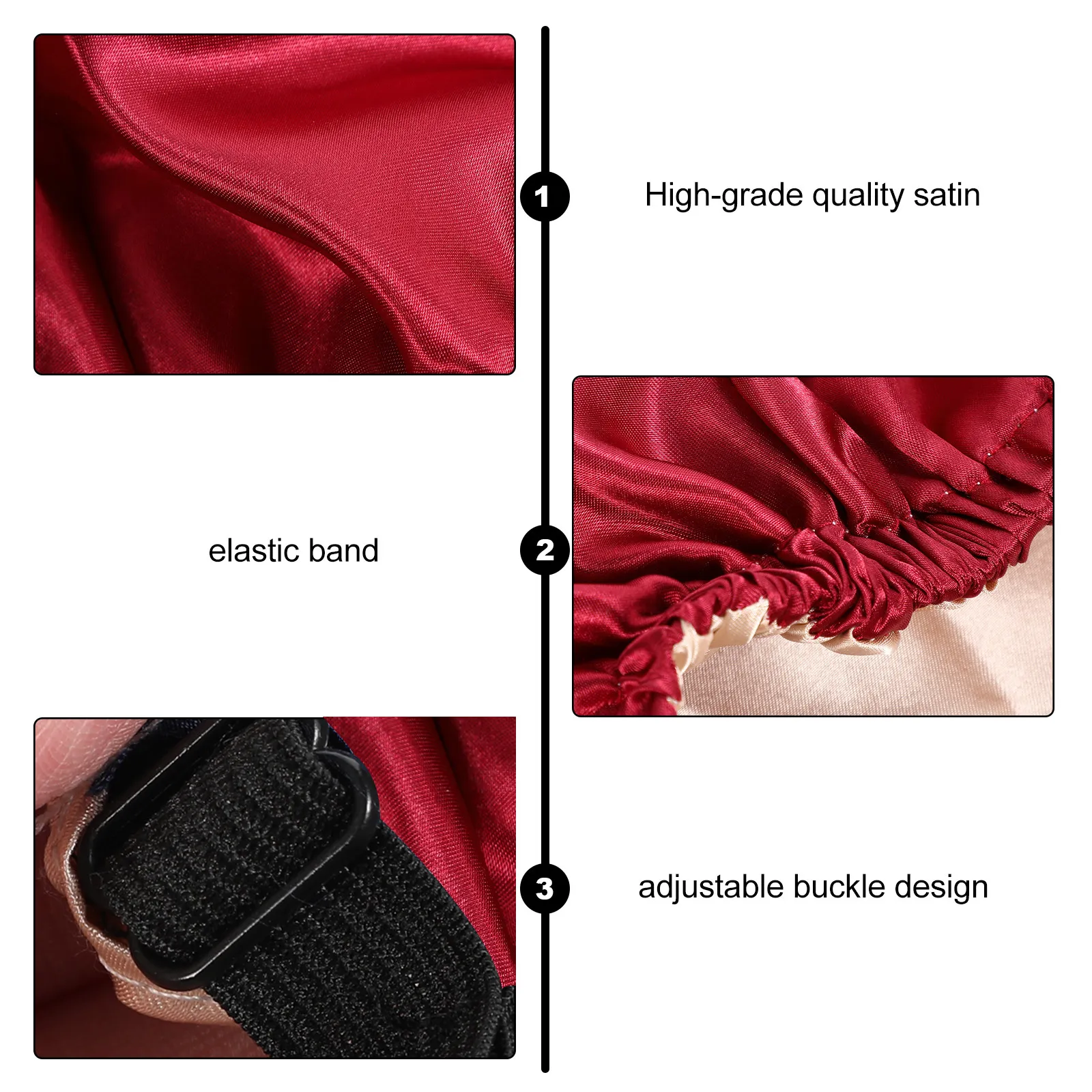 Double-Layer Satin Sleeping Hair Bonnet Women Soft Silk Cap Adjustable Elastic Night Sleeping Cap Hair Protector