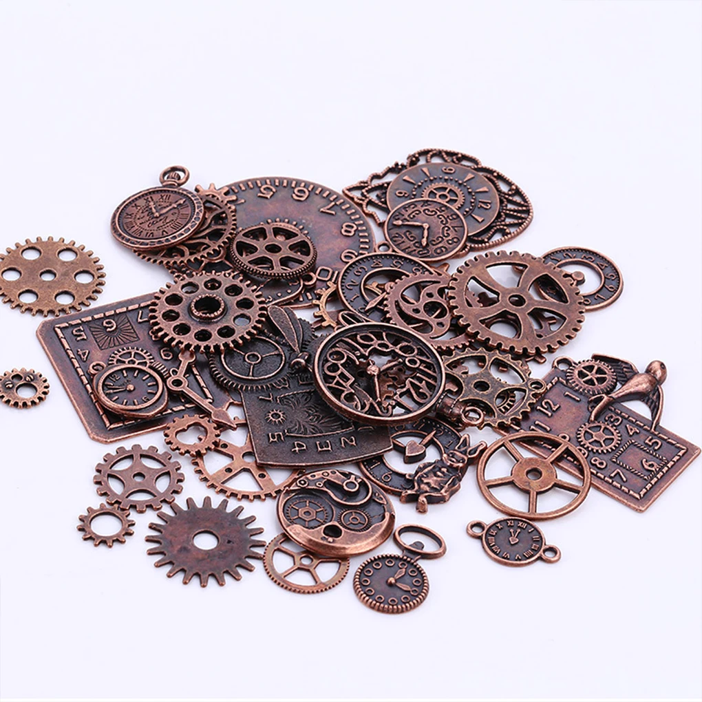 40Pcs Jewelry Metal Making Vintage Mixed DIY Gear Supplies Mechanical Steampunk Accessory Wheel Antique Crafts