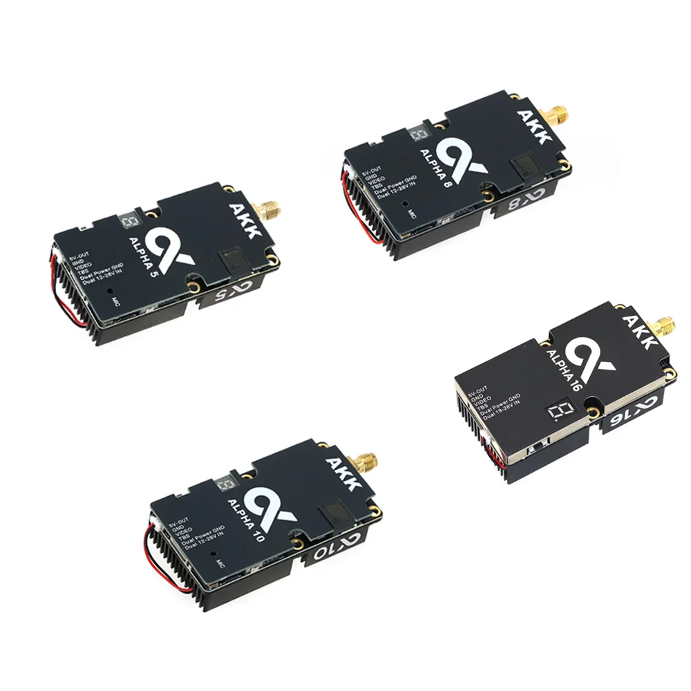 CarrySimpleAKK ALPHA4 4W / ALPHA5 5W / ALPHA8 8W / ALPHA10 10W / ALPHA16 16W 5.8GHz 80CH/96CH FPV Video Transmitter For FPV Raci