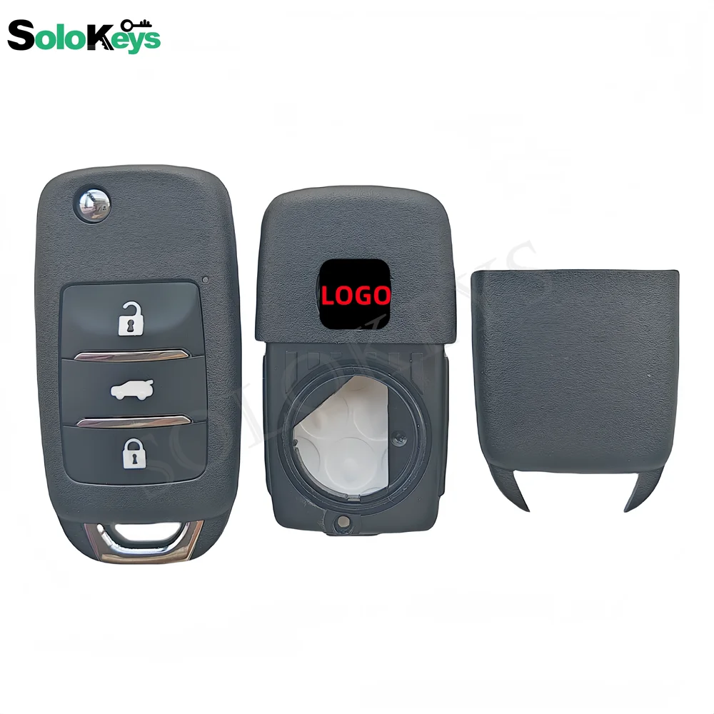 SOLOKEYS Origin Flip Folding Remote Key For Chana CS15 Yellow Board For Changan CS15 Dedicated 433Mhz FSK 3 Buttons With LOGO