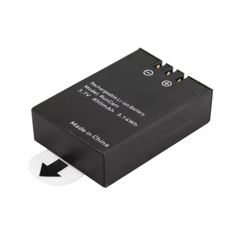 3.7V 850mAh 3.14Wh Rechargeable Replacement Li-ion Battery for RunCam 2 4K Edition Scope Cam Airsoft Action Camera Battery