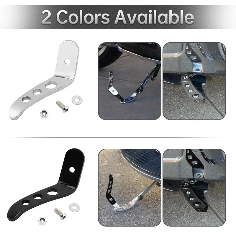 

Black Motorcycle Foot Pedal Kickstand Chrome Stand Extension Kit For Harley CVO Touring Road King Electra Street Glide 1991-2022