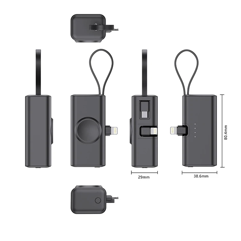 

Macsafe Wireless Charger for Apple Watch Charger Auxiliary Battery Mini Power Bank for iPhone Plug and Play Poverbank with Cable
