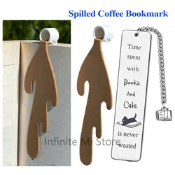 Spilled Coffee Bookmark Graduation Funny Bookmarks Gifts for Graduates Book Lovers Spilled Coffee Mug Bookmarks Book Accessories