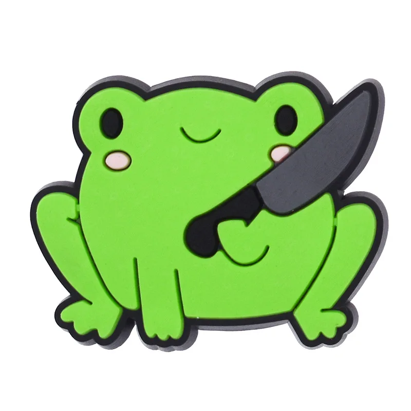 New 1Pc Frogs Animal Shoe Charms for Crocs Shoes Accessories Decorations Fits Boys Girls Kids Women Christmas Gifts Party Favors image 4