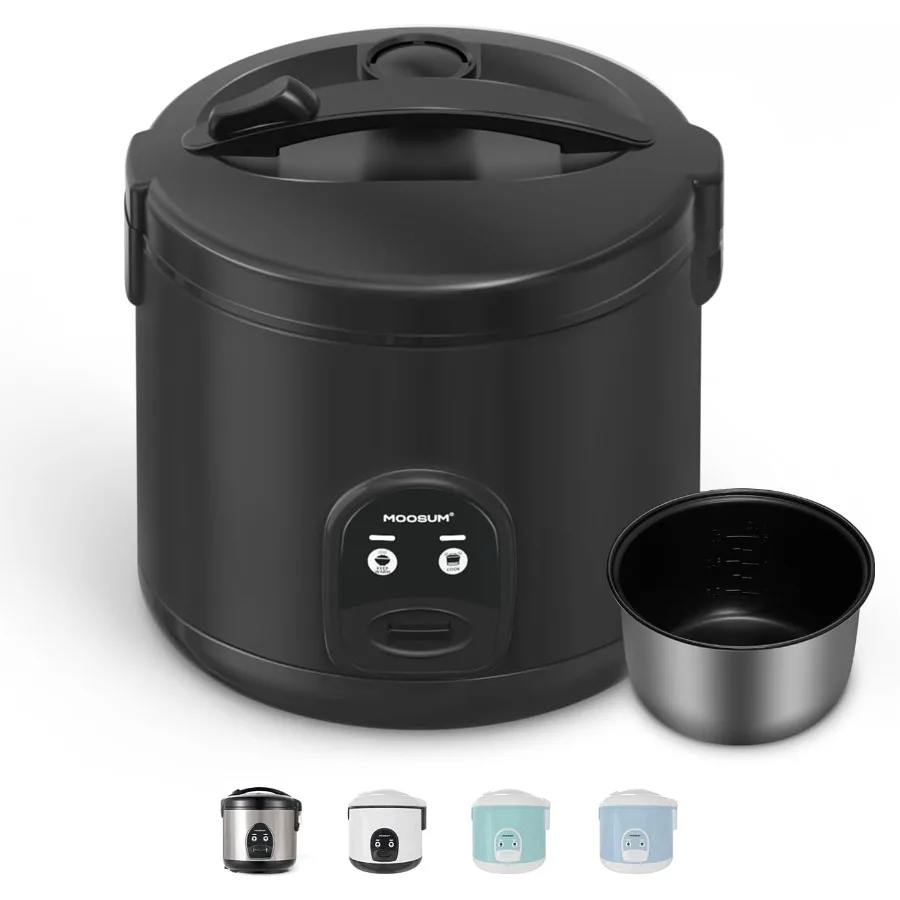 Olla arrocera cruda de 10 tazas, vaporizador de alimentos con olla interior de cerámica no tóxica, multifunción con un solo toque para platos de arroz/salte/yogur