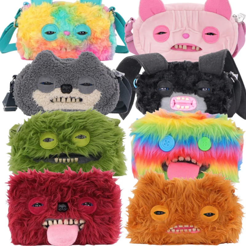 

Оригинальная плюшевая сумка-кроссбоди Fuggler Funny Ugly Monster, кукла Fuggler Mr. Button Screech Leopard Black, мягкая игрушка, подарок на день рождения для девочки