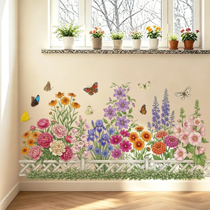 Autocollants muraux - Motifs floraux et botaniques pour une ambiance intérieure sans effort, parfaits pour la chambre, le salon, l'entrée