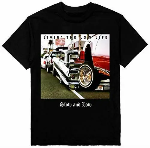 Slow and Low Impala Low Rider Mens Heavyweight T-Shirt Printed On Shaka Wear Tee