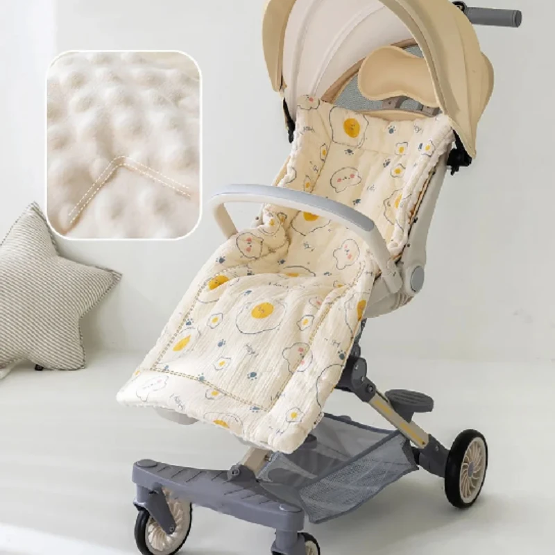 

Универсальная подушка для сиденья коляски — мягкая подушка 40x80 см с нескользящей спинкой и подставкой для ног, дышащая ткань Оксфорд для комфорта ребенка