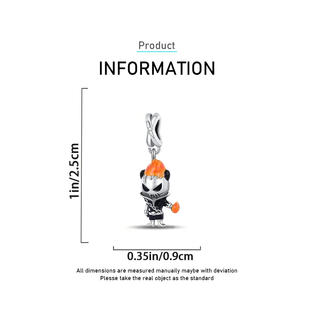 Ahthen 925 فضة رائجة البيع الخرز كول شبح رايدر سحر صالح ثعبان سلسلة أساور القلائد للنساء صنع المجوهرات