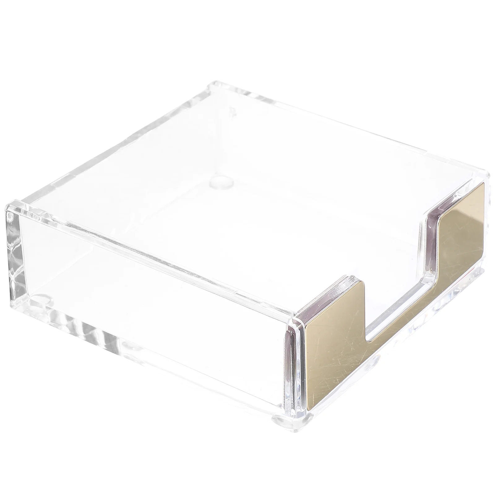 Transparent Acrylic Note Box Pin Paper Clip Storage and Organization Notepad Container Memo Holder Dispenser Pads