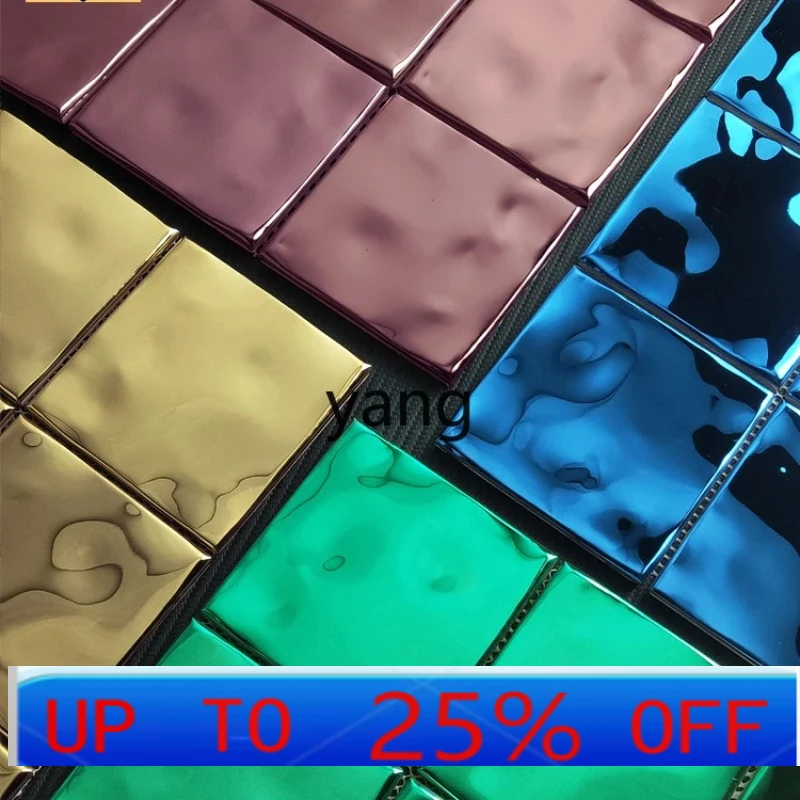 

LMM water ripple mirror stainless steel mosaic tile metal wall sticker column partition brick