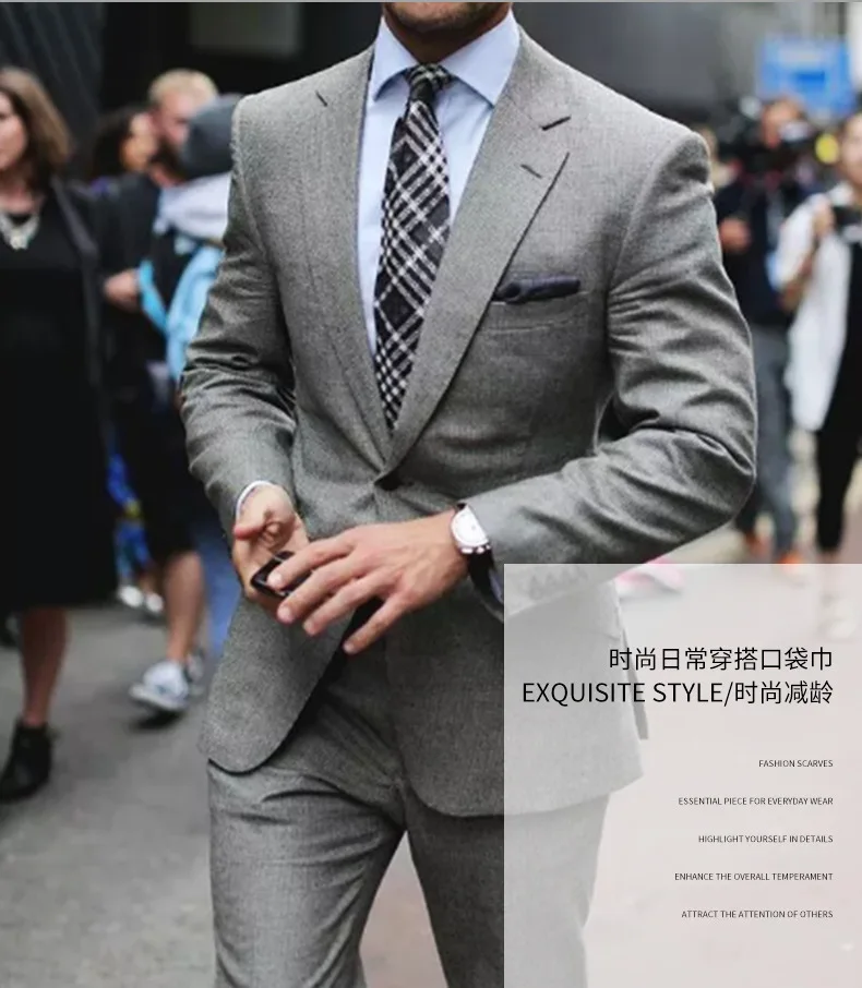Herren Taschenhandtuch Business Accessoires Anzug Hochzeit Bräutigam Einfarbig Quadratisches Handtuch Taschentuch Brust – Detail 3