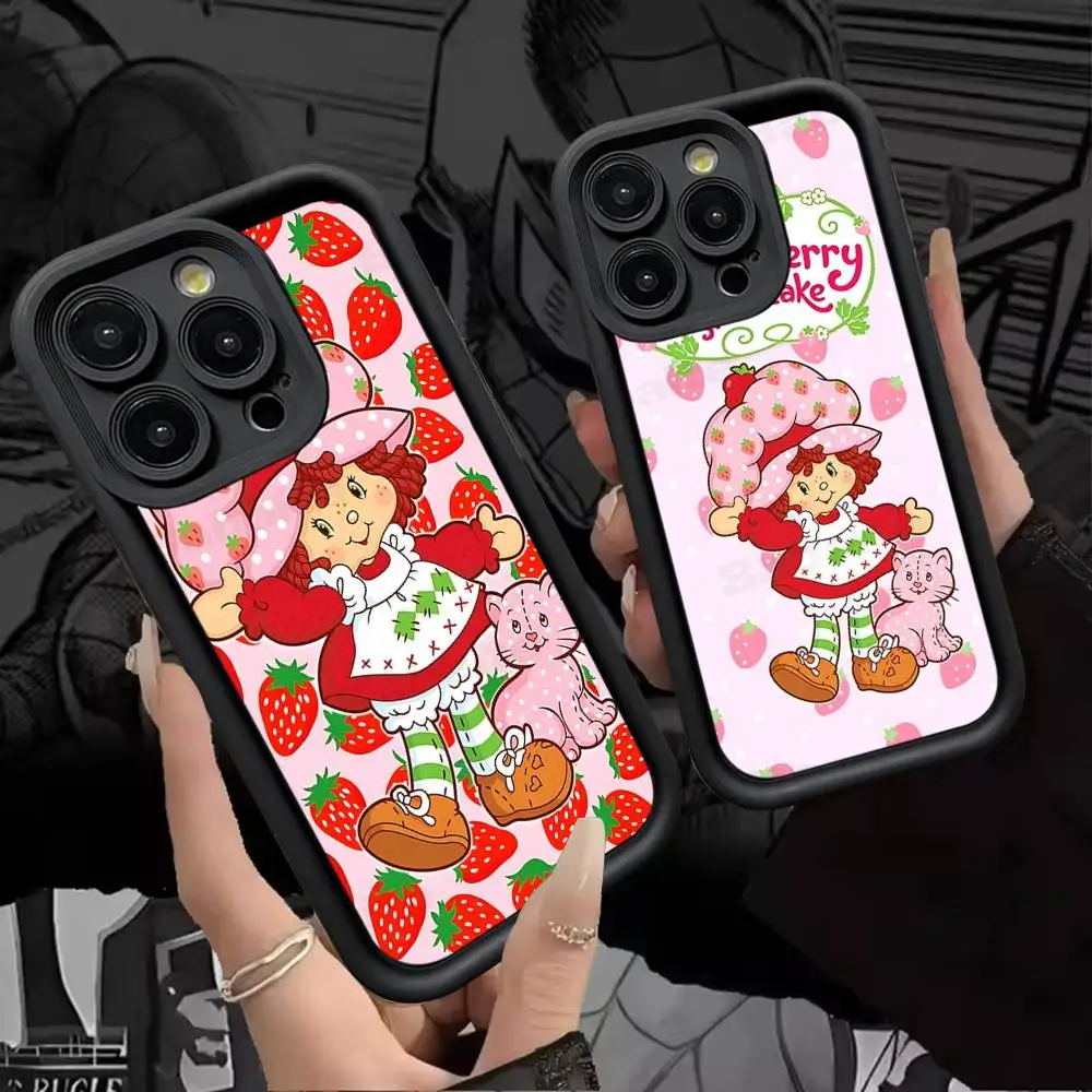 

Cartoon Girl S-Strawberry S-Shortcake Silicone Soft Phone Case For IPhone 17 16 14 13 12 11 15 Pro Max Plus Air Cover