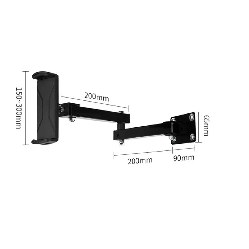 Adjustable Stretchable Long Arm Metal Wall Mount Holder For 4-13 Inch iPad iPhone Cell Phone Tablet Universal Wall Support Stand