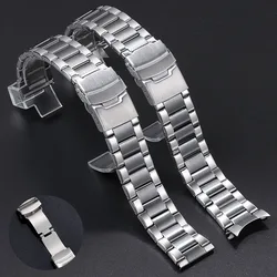 22mm Stainless Steel Strap Curved Straight End Watch Band for Seiko for Rolex Metal Bracelet Universal Folding Buckle Wristband