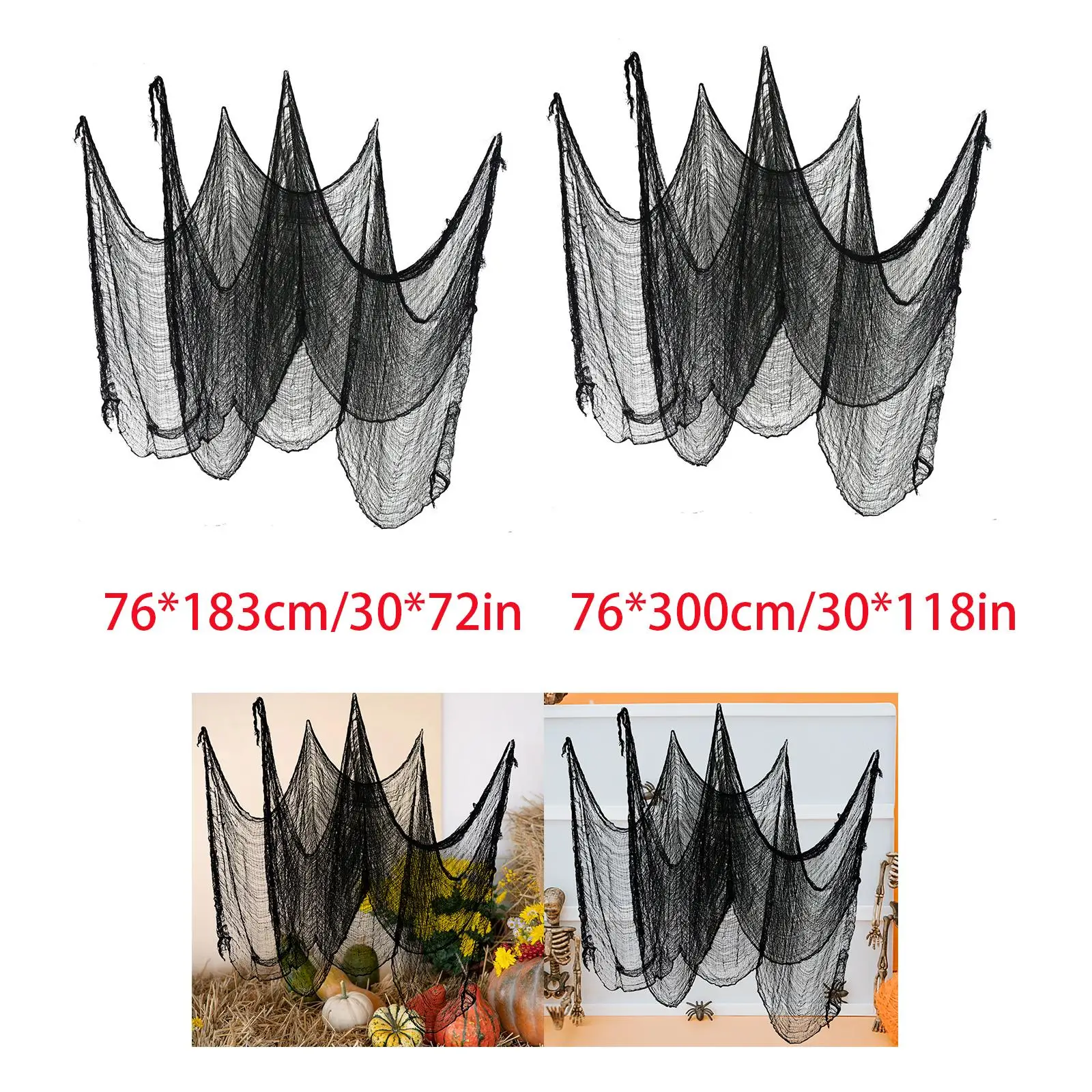 غطاء نوافذ من القماش المخيف للهالوين باللون الأسود، هدايا DIY للهالوين المخيف