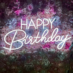 Happy Birthday Neon Signs Led Lights Hanging Up Sign Bedroom Decoration For Party Supplies Birthday Party Room Wall Decor Gift