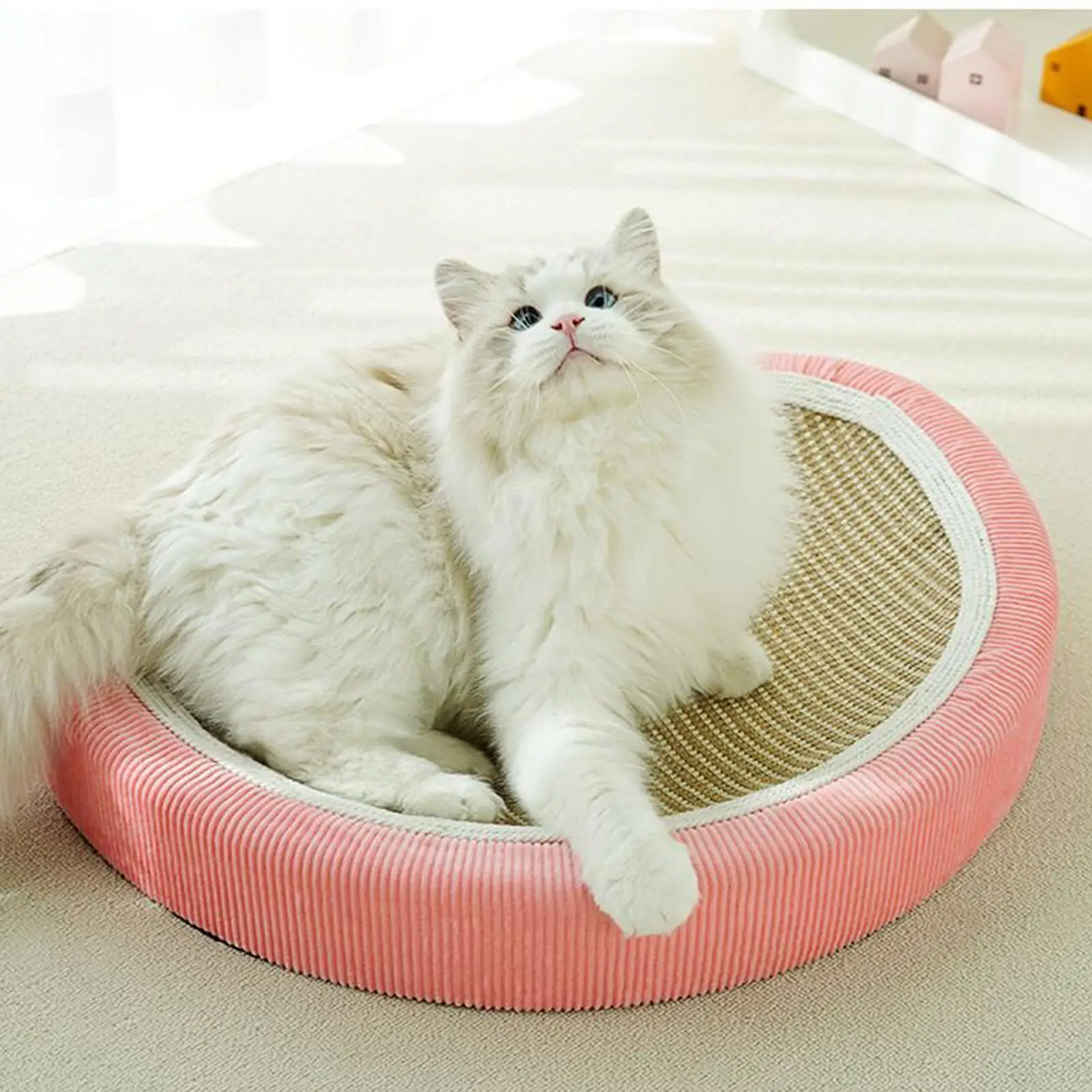Placa de arranhar para gatos, cama de sisal, morango, gato, almofada de dormir, ninho, suprimentos para animais de estimação, gatinho, cachorro pequeno, sofá interno