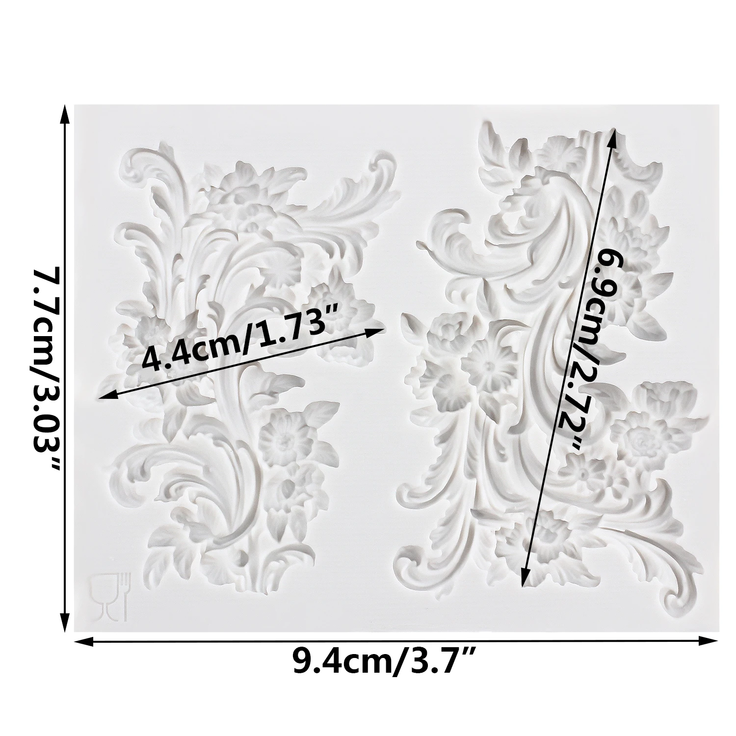 Baroque Silicone Molds Curlicues Scroll Lace Fondant Cake Decorating Tools Cupcake Topper Chocolate Craft Gum Paste Polymer Clay