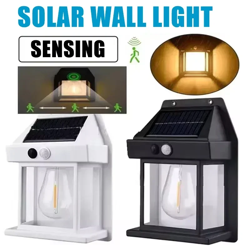 

Солнечная индукционная ретро настенная лампа, уличная трехрежимная лампа, водонепроницаемая вольфрамовая лампа накаливания, индукционная садовая лампа, водонепроницаемая