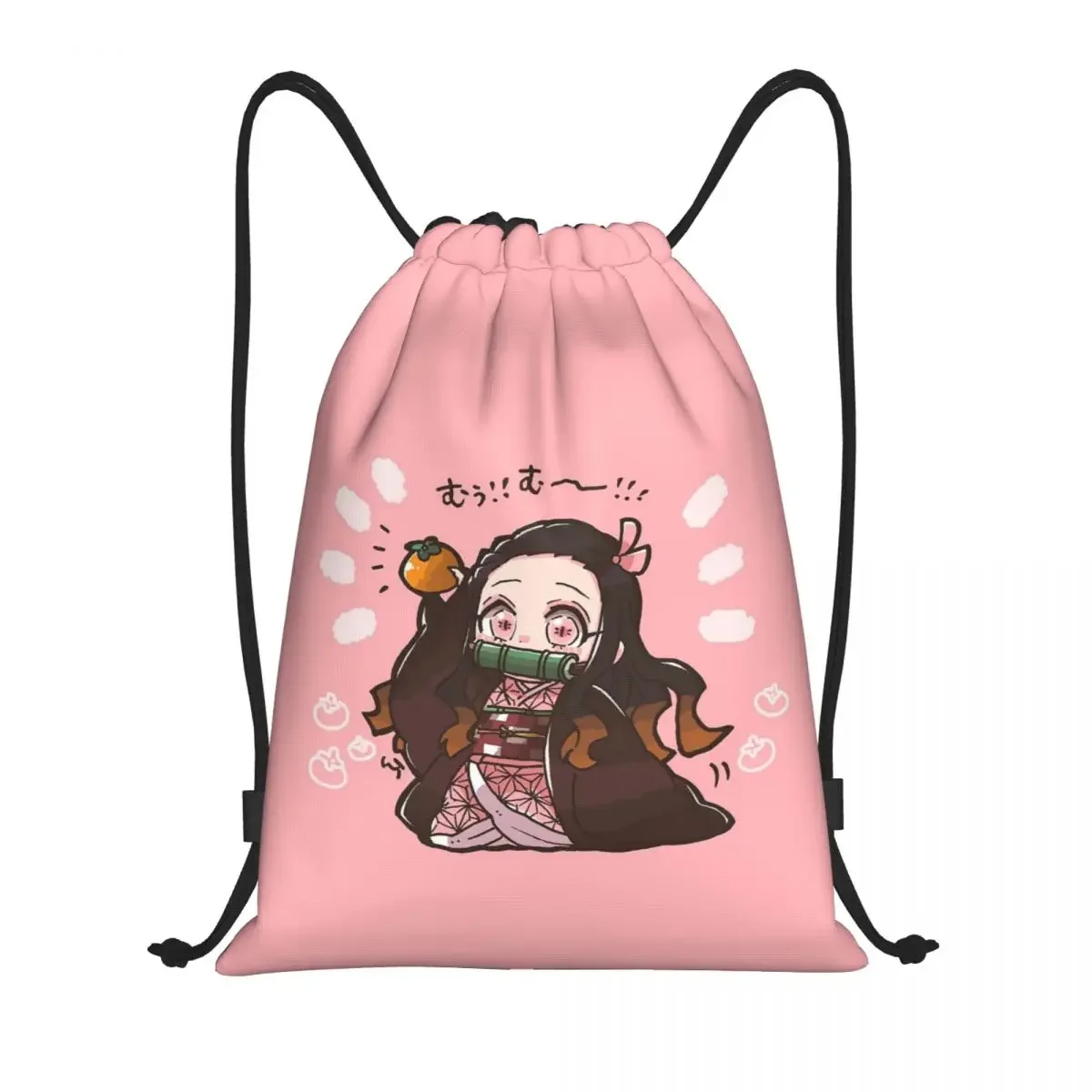 Demon Slayer Anime Drawstring Backpack Gym Sports Sackpack Kamado Nezuko String Bags for Working Out