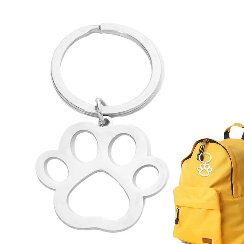 Dog Paw Print Charm Keychain Cute Hollow-out Cat Claw Charm Paw Print Charm Pendants Doggy Puppy Cat Animal Footprint Pendant