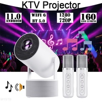 Portable projector hy300 Pro home KTV Video Beam 720P Smart  andriod 11 160ansilm Bluetooth5.0 Speaker Music Theater Projector