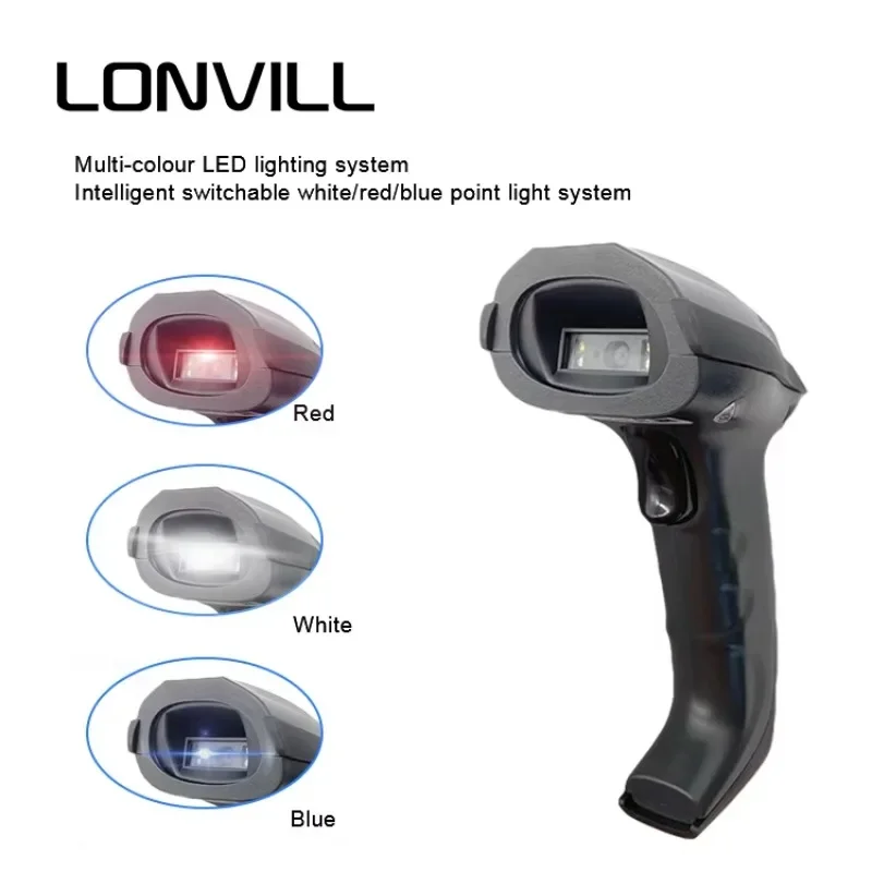 LONVILL Automatic Barcode Scanning Wireless Qr Code Reader Barcode Scanner For Sale