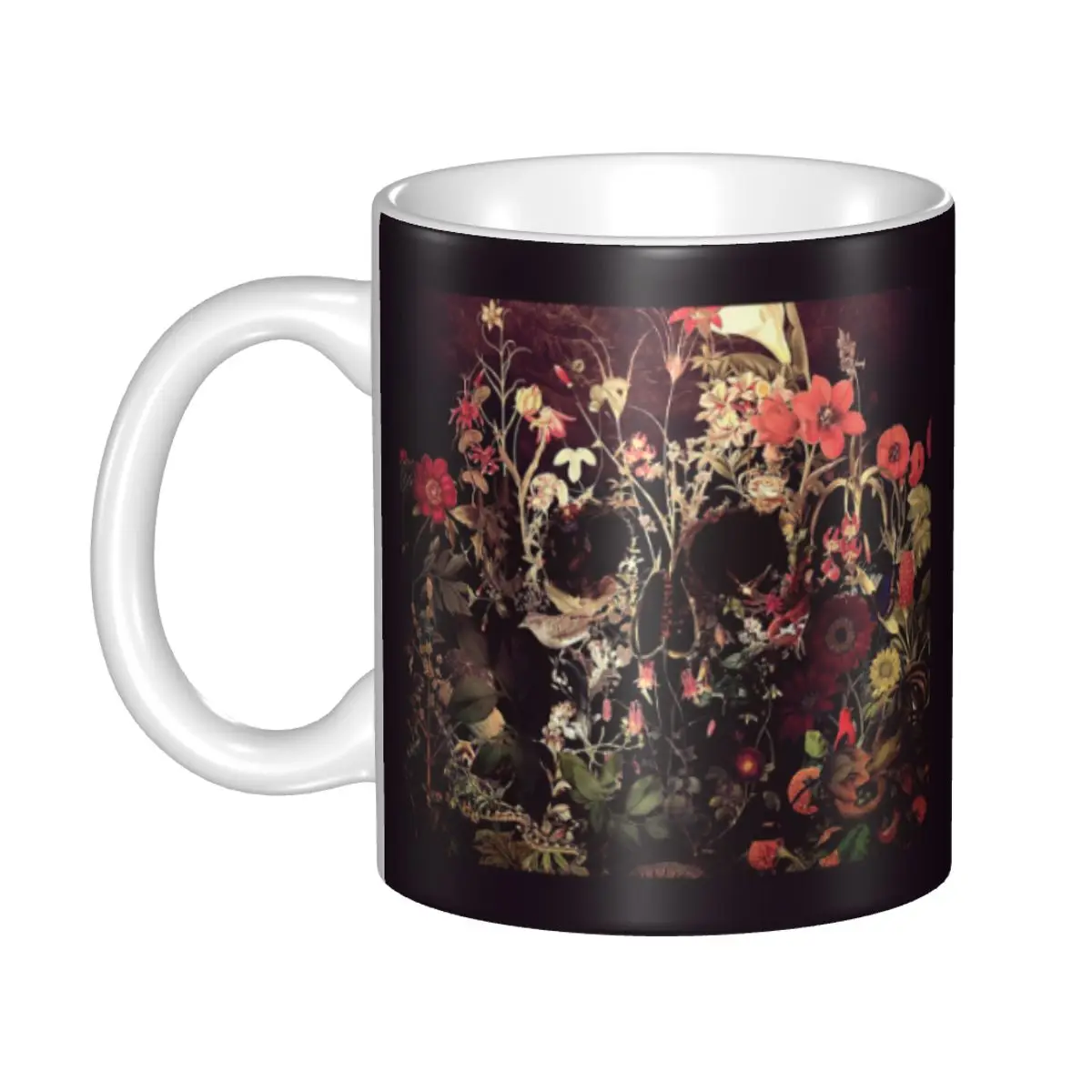

Bloom Skull Mug Funny Ceramic Coffee Cups Tea Mugs Milk Cup Drinkware Gifts for Woman Man