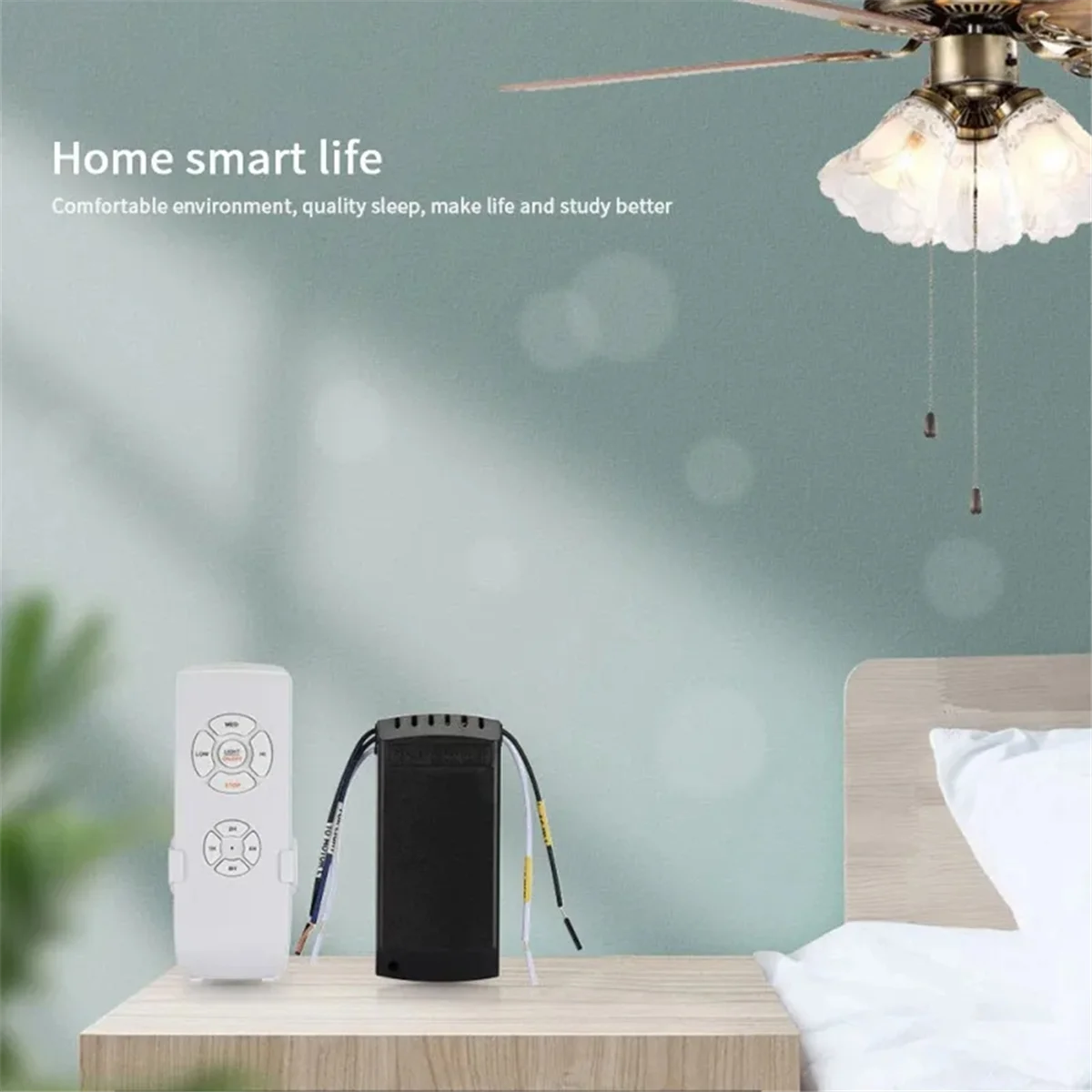 インテリジェントシーリングファンライト,wifi,リモコンキット,アプリ制御,調整可能な風速,ファンレシーバー,スマートホーム