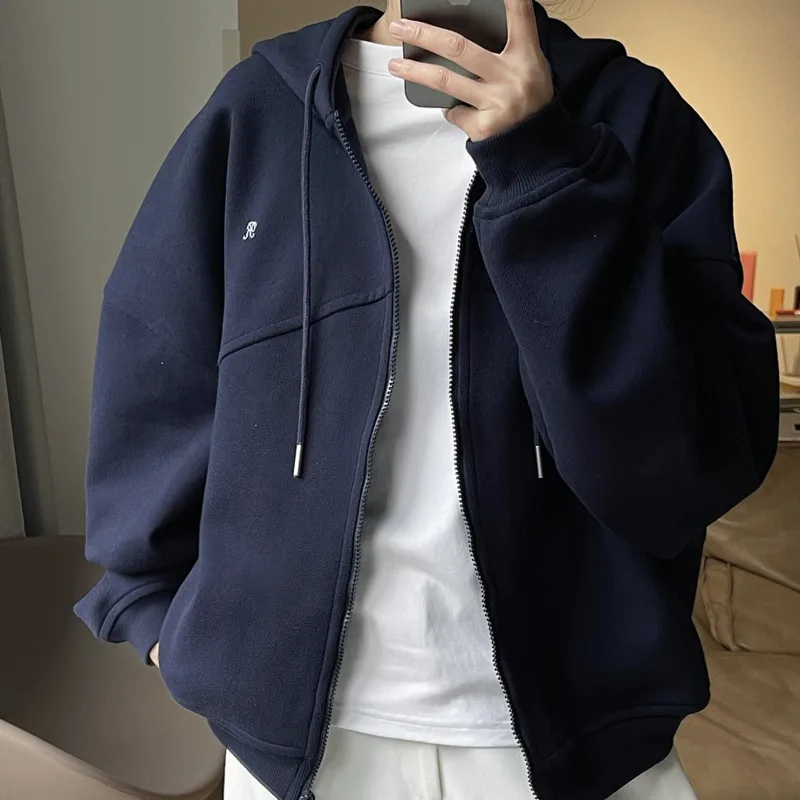 HKSH Lente Herfst Nieuwe Vrouwen Sweatshirt Met Capuchon Trekkoord Rits Veelzijdige Koreaanse Elegante Tij Chic Casual Sportieve Jas HK12830