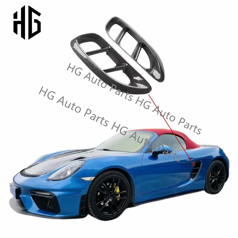 

Для Porsche 718 981 Boxster Cayman 2016-2018 углеродное волокно, автомобильная розетка крыла, решетка OEM, автомобильный бампер, боковая накладка на вентиляционное отверстие