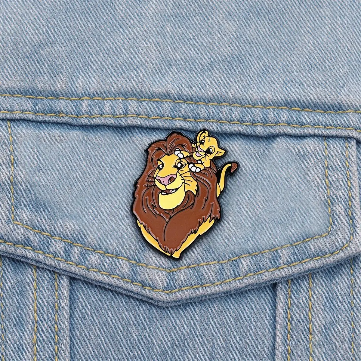 Cartoon Lion Enamel Brooch Cute Funny Animal Backpack Lapel Metal Badge Cosplay Clothing Accessories Jewelry Gift For Friends