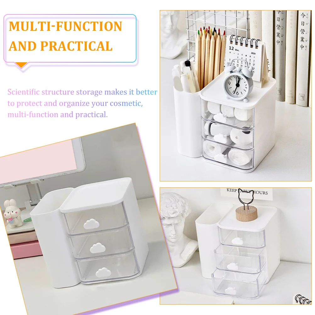 Storage Box Holder Shelves Bins Office Case Plastic Desk Organizer Practical Desktop Drawer Style Makeup