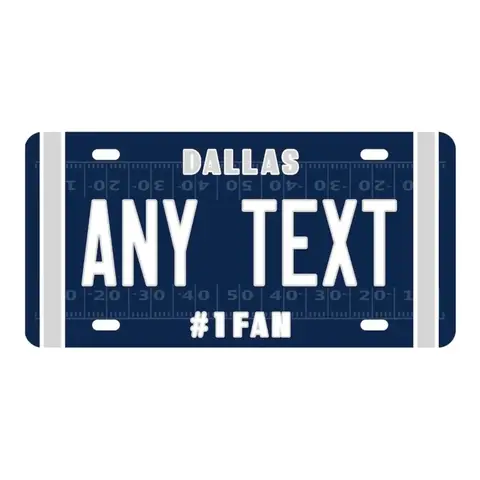 1pc 2D Flat Personalized Dallas Cowboys Aluminum License Plate Wall Hanging Ornament America's Team Commemorative Decor For Gara