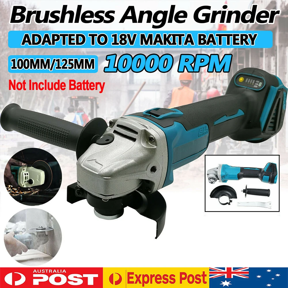 100mm Brushless Wireless Electric Angle Grinder Machine Home Woodworking Power Tools For 18V Makita Battery (Without battery)