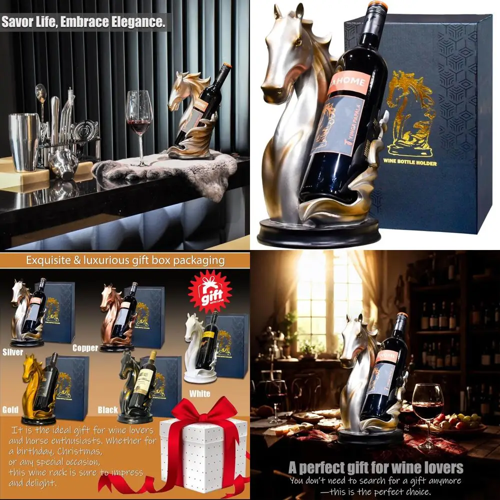 

Tabletop Wine Bottle Holder Rack, Elegant Silver Decor for Home Kitchen Cellar Storage Organizer, Unisex Gift Idea