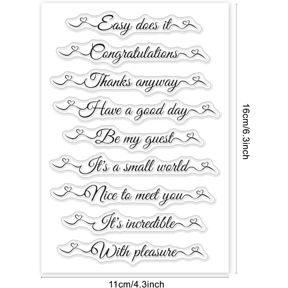 Phrase Clear Stamps Transparent Silicone Stamp for Card Making Decoration and DIY Scrapbooking