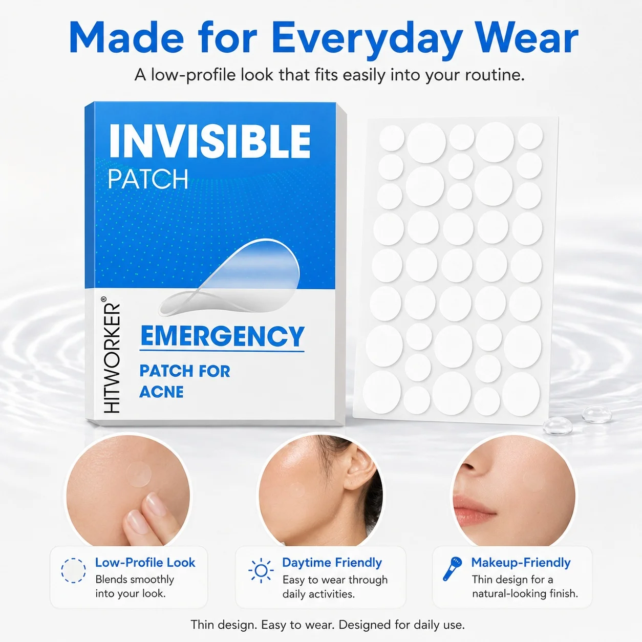 Hydrocolloid Acne Patches (240/960 patches per pack) – Invisible, high-quality acne patches containing salicylic acid and - view 5