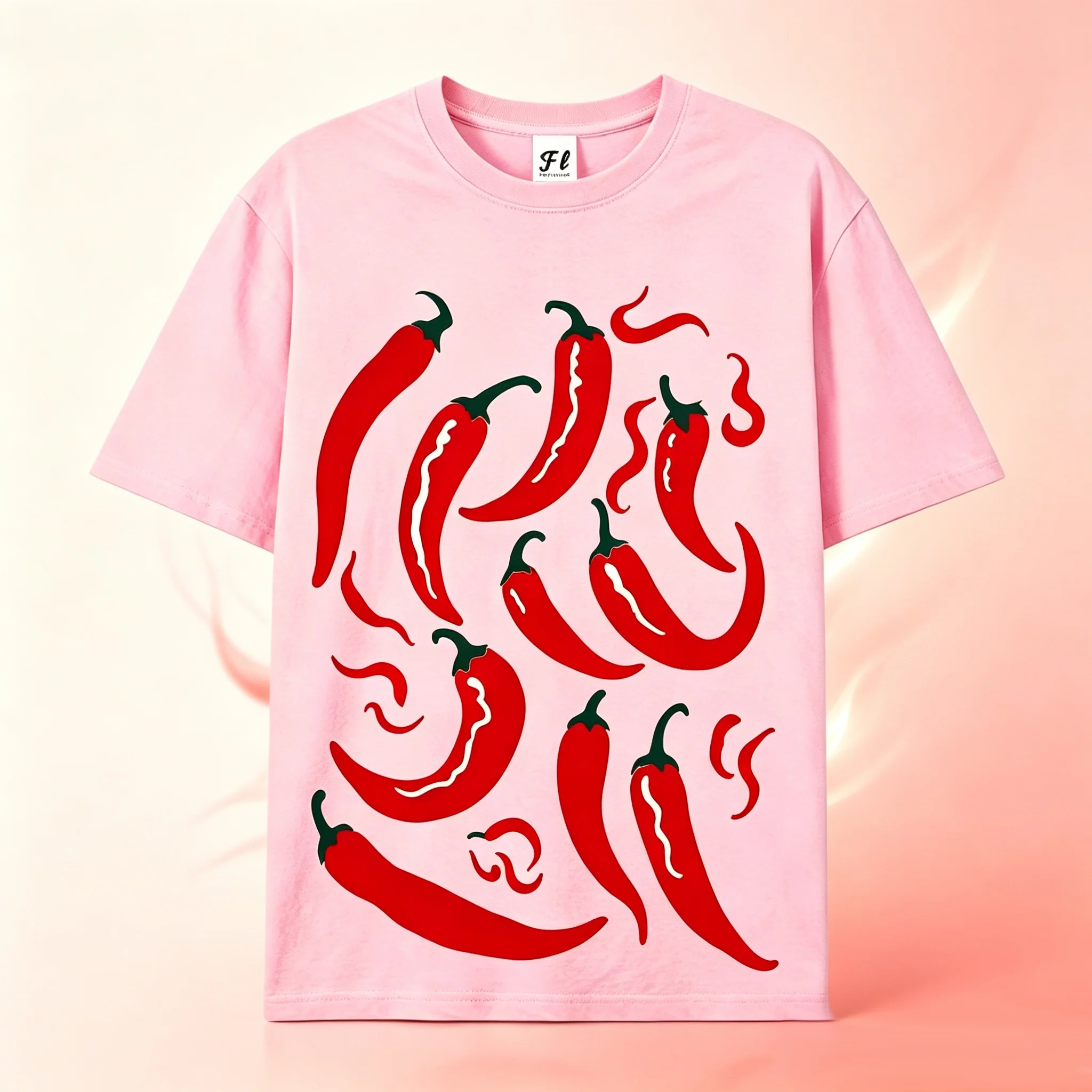 Red Chili Pepper Graphic T‑Shirt Retro Vegetable Print Short Sleeve Crew Neck Unisex Casual Aesthetic Streetwear Tees