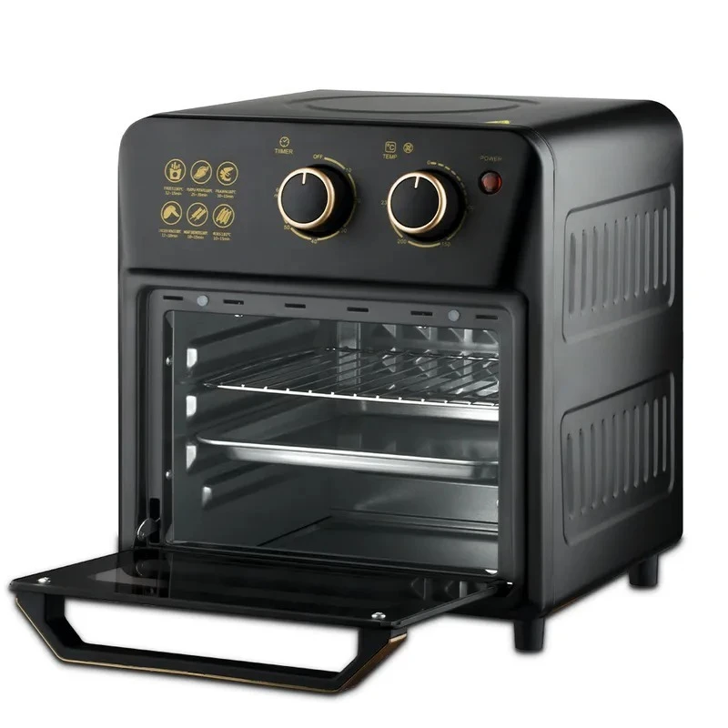 Forno Elétrico Multifuncional Padrão Europeu, Fritadeira a Ar Doméstica Inteligente Automática com Visor para Cozimento
