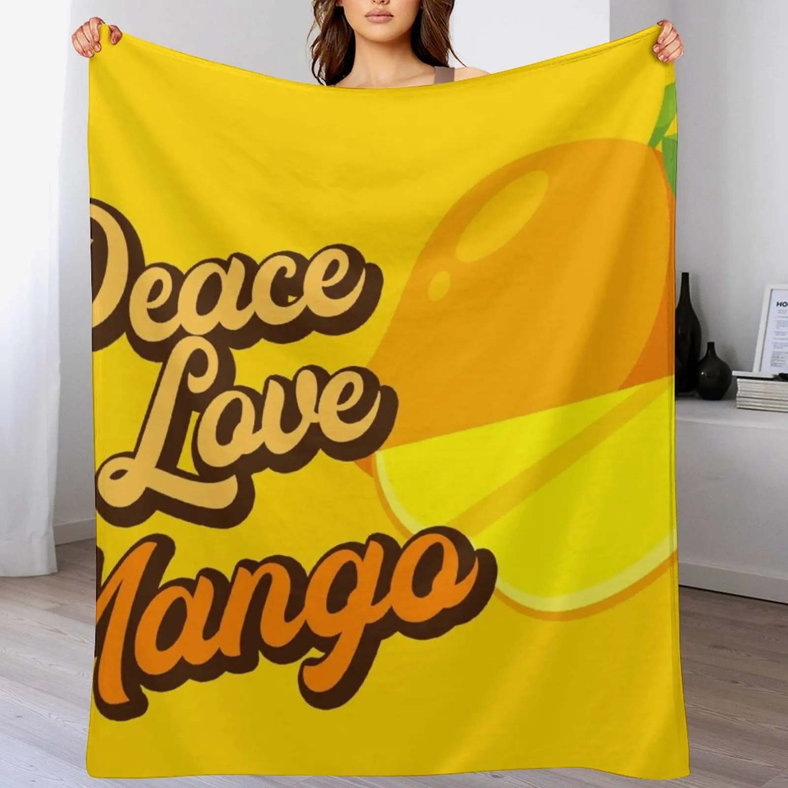 

Peace Love Mango. Throw Blanket anime Luxury Brand Baby Decorative Sofas Blankets