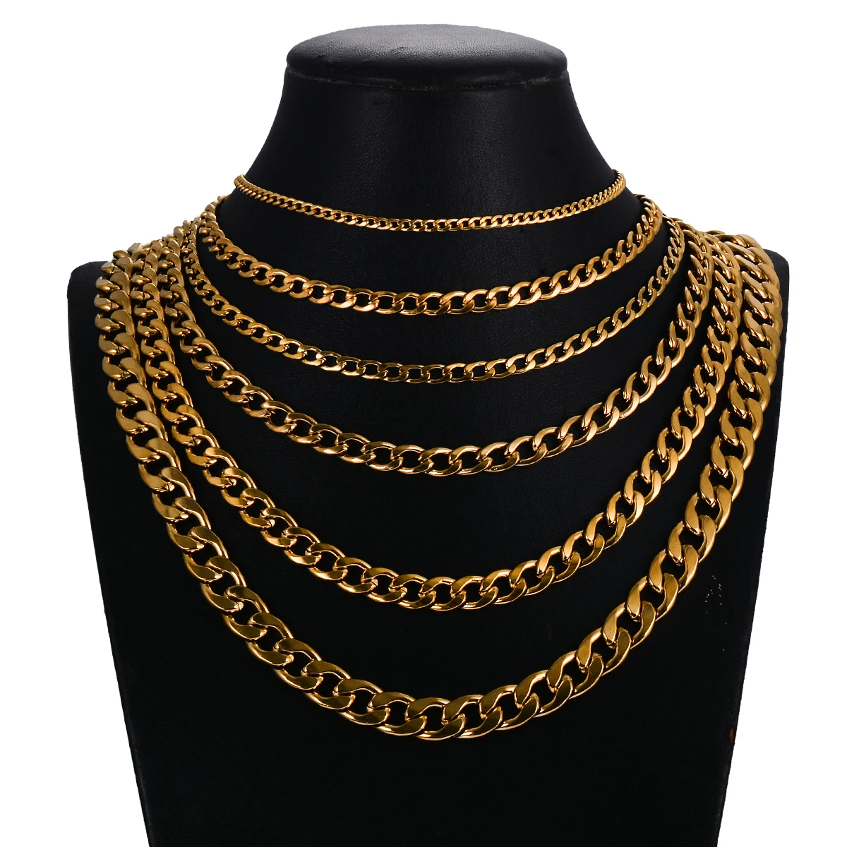 1 Stück kubanische Gliederkette aus Edelstahl, 3 mm–9,5 mm, Curban-Gliederkette für Männer und Frauen, Länge 21 cm–75 cm – Detail 8