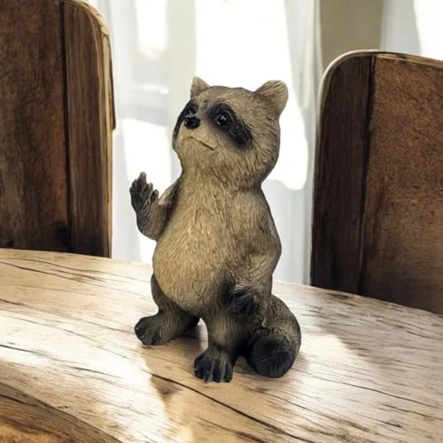 Estatuilla De mapache rude volteando el pájaro dando el dedo medio caprichoso De decoración divertida novedad regalo De mordaza
